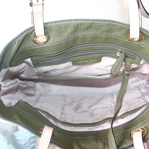 Michael Kors Olive Green Leather-like Shoulder Purse B-206 - Picture 9 of 13
